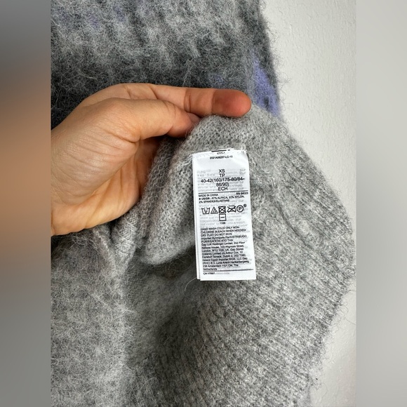 Banana Republic Womens Fair Isle Gray Mutli Alpaca Soft Funnel XS-S - Picture 8 of 12